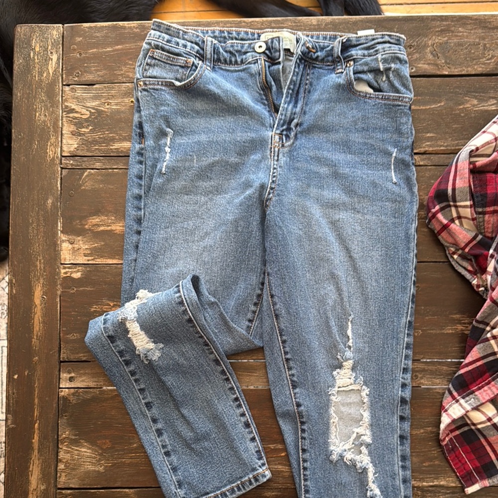 Classic Blue Distressed Women Jeans
